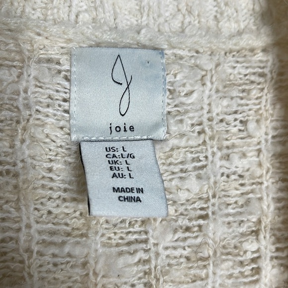 Joie Cardigan Open Front Longline Nordic Knit Beige Size Large - Picture 3 of 5